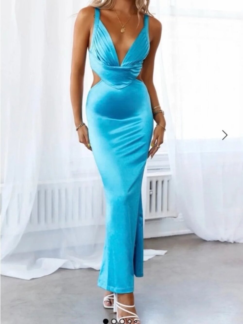 Hello Molly Blue Satin Dress